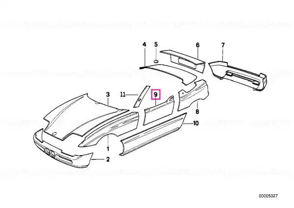 Comandă acum Door panel right GRUNDIERT - BMW
