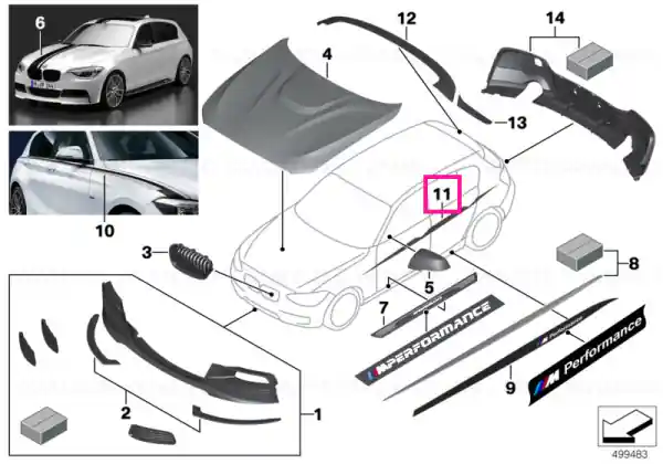 Popular Foil, accentuation strip, left / right M PERFORMANCE - BMW