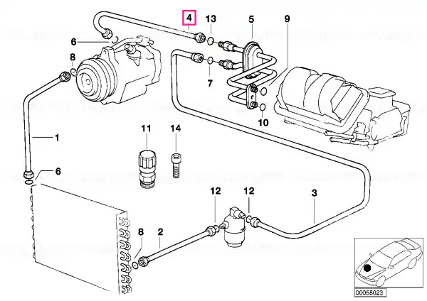Conductă aspirație R134A - BMW Reducere