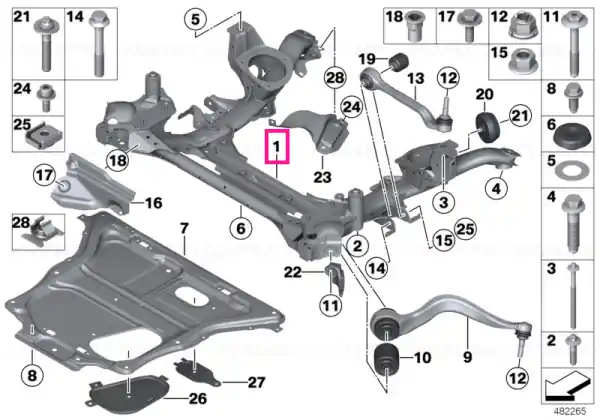 Transport gratuit Front axle support - BMW