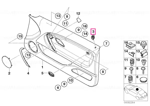 Plată sigură Capac buton blocare - BMW