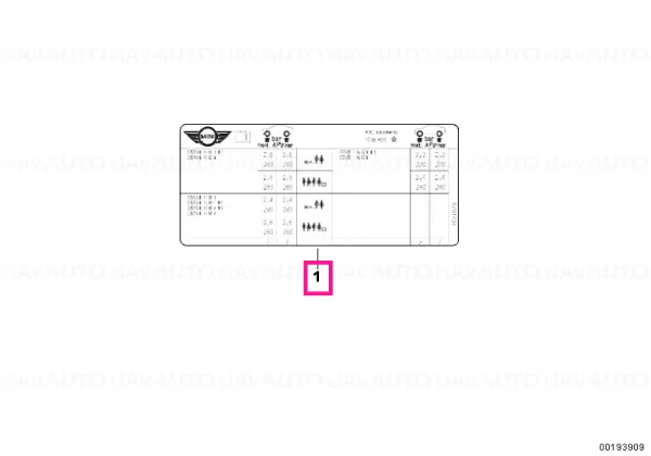 Label "tire pressure" - BMW - Mini Ofertă de sezon