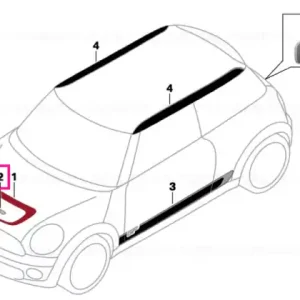 Adhesive film, hood, inner GP2 - BMW - Mini Disponibil imediat