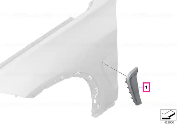 Calitate înaltă Grille, side panel, front, right M - BMW