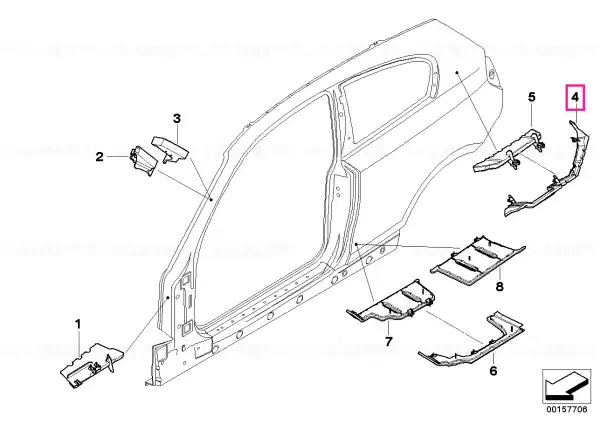 Moulded part f column C, exterior left - BMW Mai ieftin
