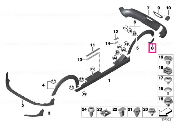 Black band, rear lower right - BMW - Mini Ofertă exclusivă