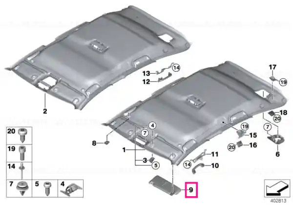 Ofertă de sezon Sun visor with label, right EVERESTGRAU - BMW
