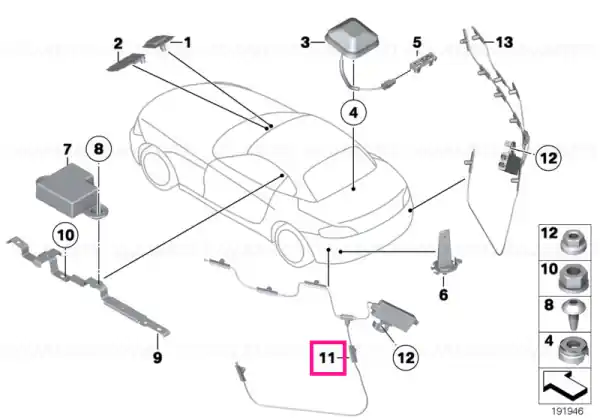 Ofertă TV antenna, bumper, left - BMW