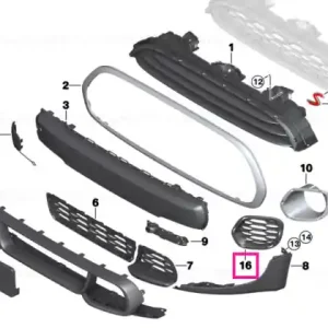 Air inlet finisher, left JOHN COOPER W. - BMW - Mini Calitate înaltă