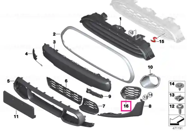 Air inlet finisher, left JOHN COOPER W. - BMW - Mini Calitate înaltă