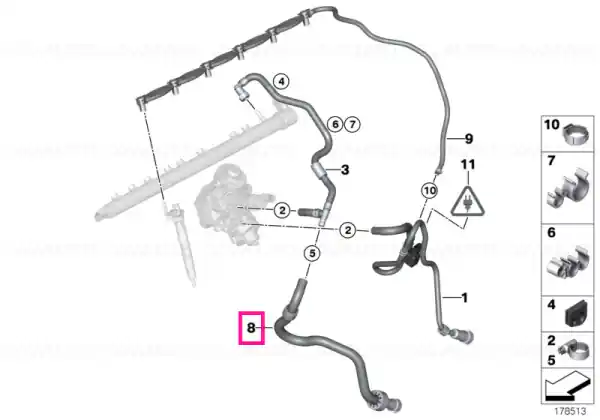 Fuel return line - BMW Expediere rapidă