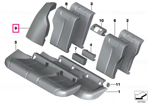 Panou trim lateral dreapta SATTELBRAUN - BMW Popular