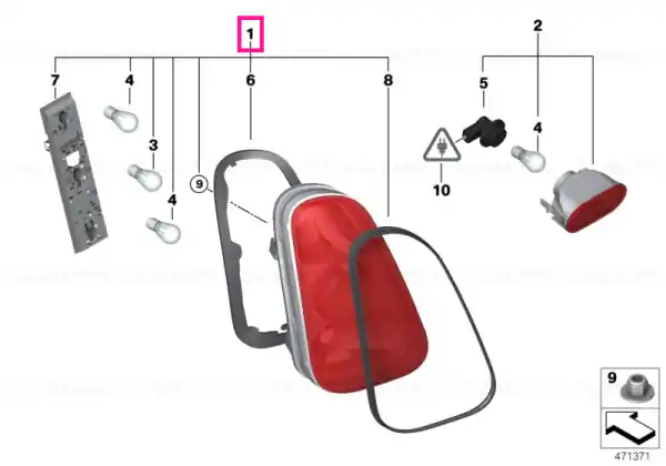 Tail light, right - BMW - Mini Expediere rapidă