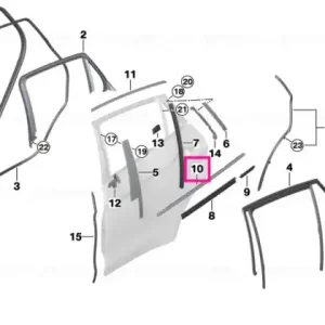 Window well strip, outer, door, rear rgt TITAN- LIGHT - BMW Super ofertă