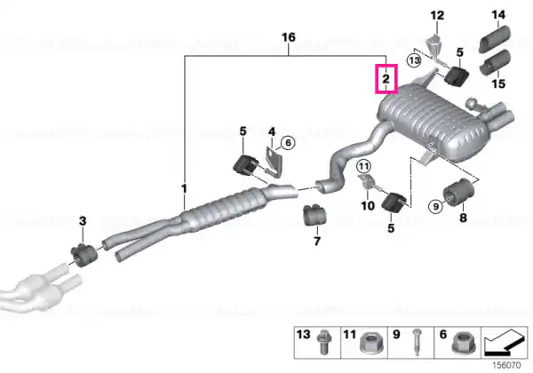 Transport gratuit Rear silencer - BMW