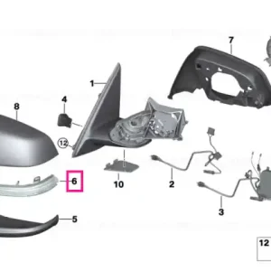 Additional turn indicator lamp, left CHINA - BMW Lichidare de stoc