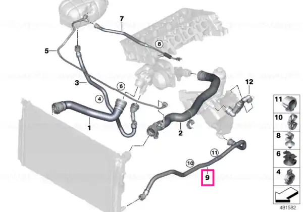 Disponibil imediat Furtun radiator - BMW
