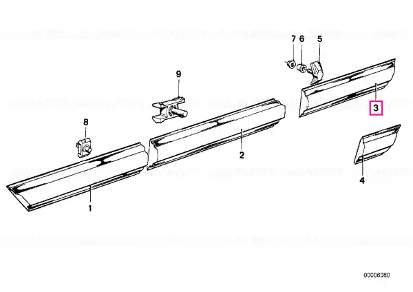 Expediere rapidă Moulding door rear right - BMW