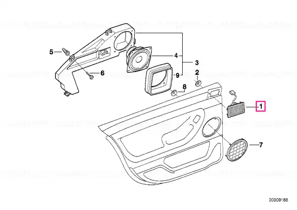 Premium Left hifi medium treble loudspeaker SCHWARZ - BMW