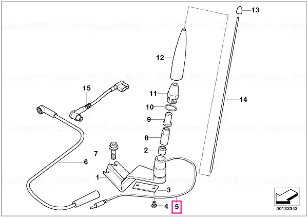 Retur ușor Cablu antena spate - BMW Motorrad