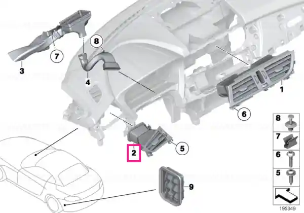 Chilipir Fresh air grille, left - BMW
