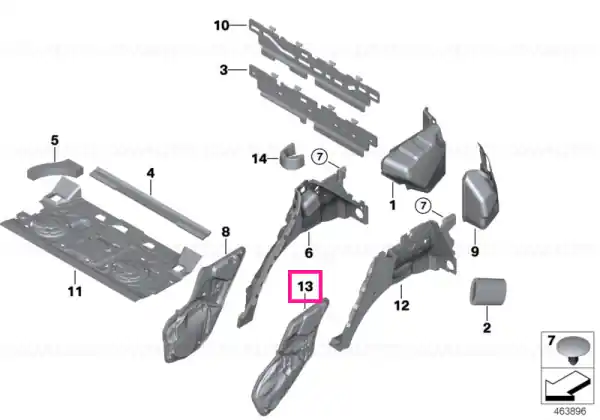 Sound insulating door rear right - BMW Preț promoțional