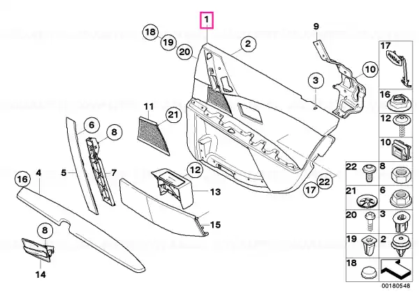 Door lining cloth rear left ANTHRAZIT - BMW Preț redus