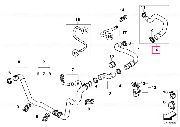 Conducta sistem racire motor - Mini Clubman R55, R56 Plată sigură