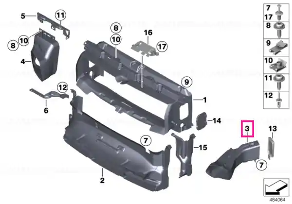 Disponibil imediat Air duct, brake, right - BMW
