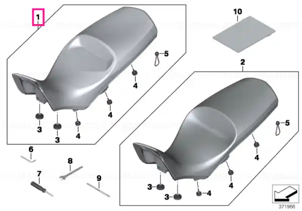 Seat bench, high, black/sand H=890MM - BMW Motorrad Cumpără acum